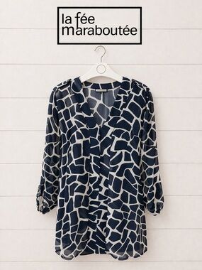 LA FÉE MARABOUTÉE • Abstract print flowy blouse • Size 40
